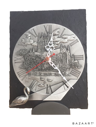 Worcester Cathedral pewter clock