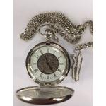French Bulldog silver plated pocket watch